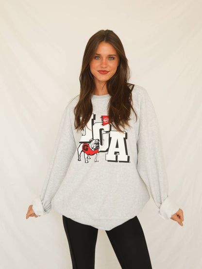 Georgia Pennant Sweatshirt - Gray - KJ Clothier