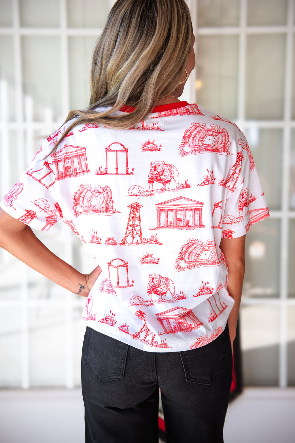 Stewart Simmons - Georgia Team Toile Embroidered Tee