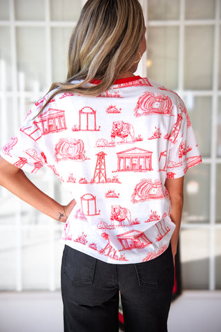 Stewart Simmons - Georgia Team Toile Embroidered Tee