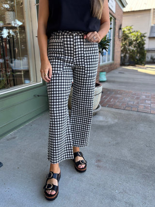 Gingham Gal Cropped Jeans - KJ Clothier