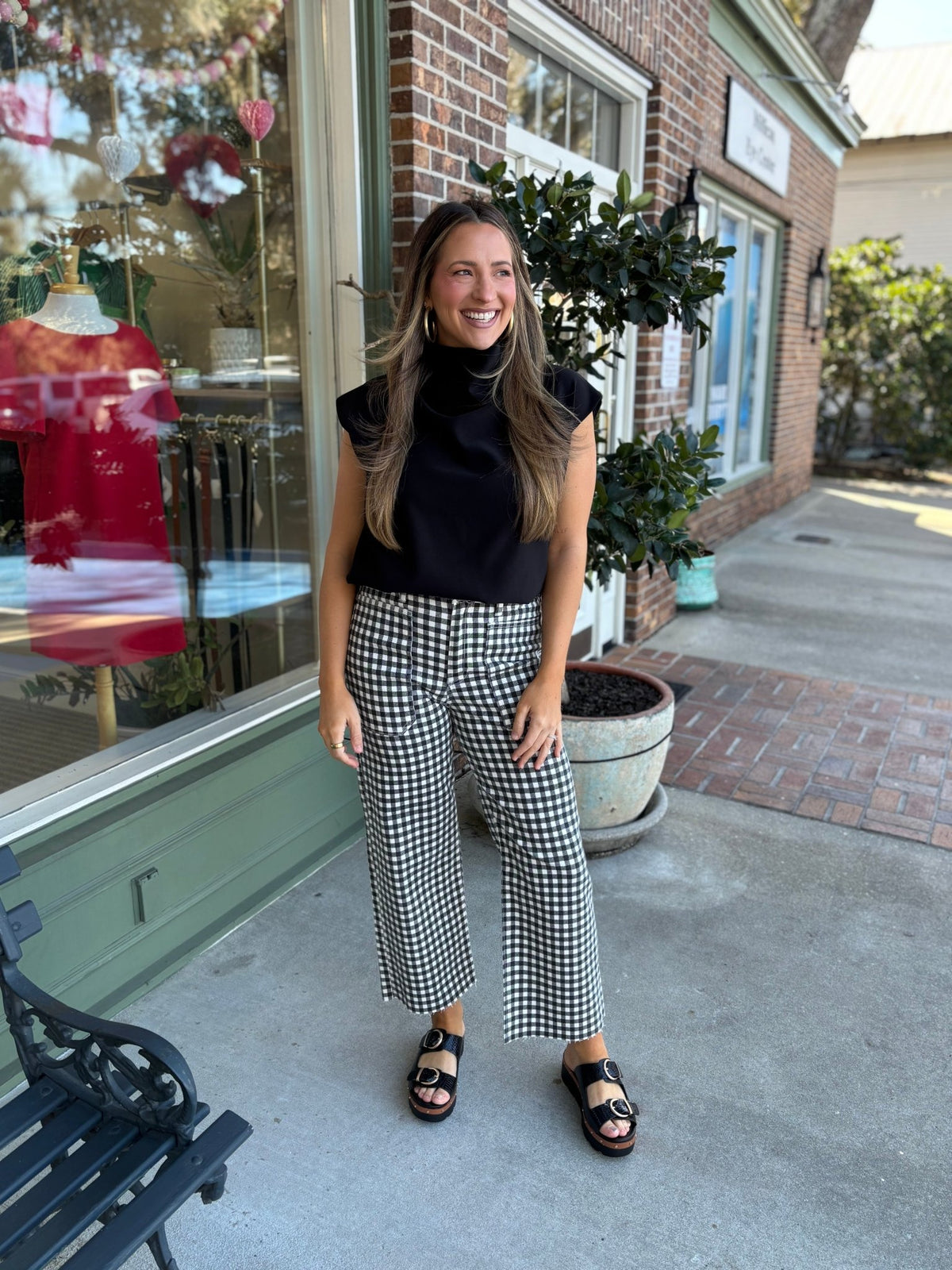 Gingham Gal Cropped Jeans - KJ Clothier