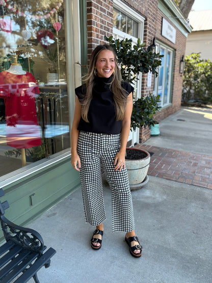 Gingham Gal Cropped Jeans - KJ Clothier