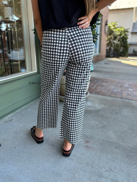 Gingham Gal Cropped Jeans - KJ Clothier