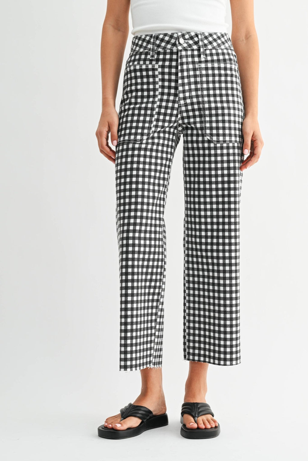 Gingham Gal Cropped Jeans - KJ Clothier