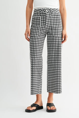 Gingham Gal Cropped Jeans - KJ Clothier