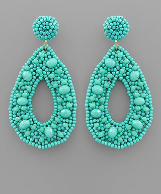 Glass & Seed Bead Teardrop Earrings - KJ Clothier