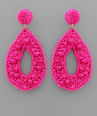Glass & Seed Bead Teardrop Earrings - KJ Clothier
