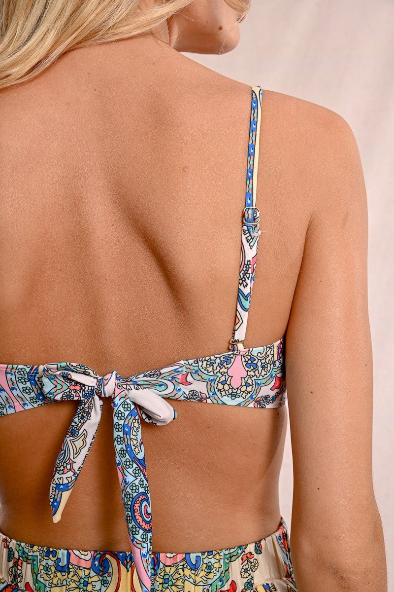 Green Blooma Bandeau Bikini Top - KJ Clothier