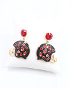 Halsey Helmet Earring Black Red: Default - KJ Clothier