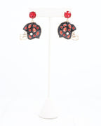 Halsey Helmet Earring Black Red: Default - KJ Clothier