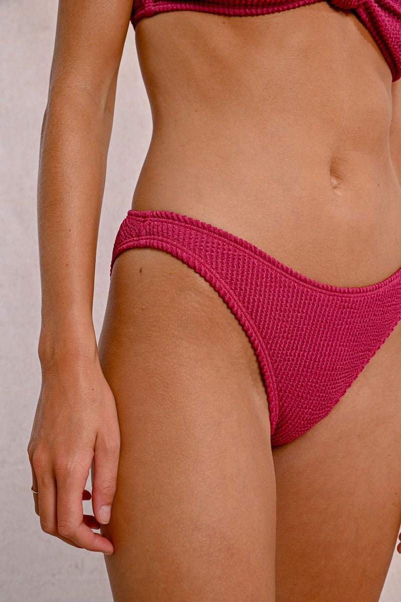 High Cut Terry Bottoms - Dark Pink - KJ Clothier