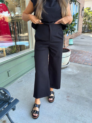 High Waist Wide Pants - Black - KJ Clothier