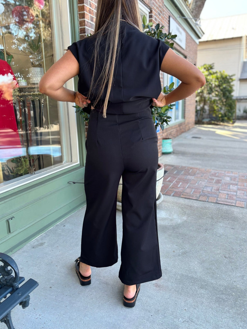 High Waist Wide Pants - Black - KJ Clothier