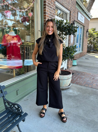 High Waist Wide Pants - Black - KJ Clothier