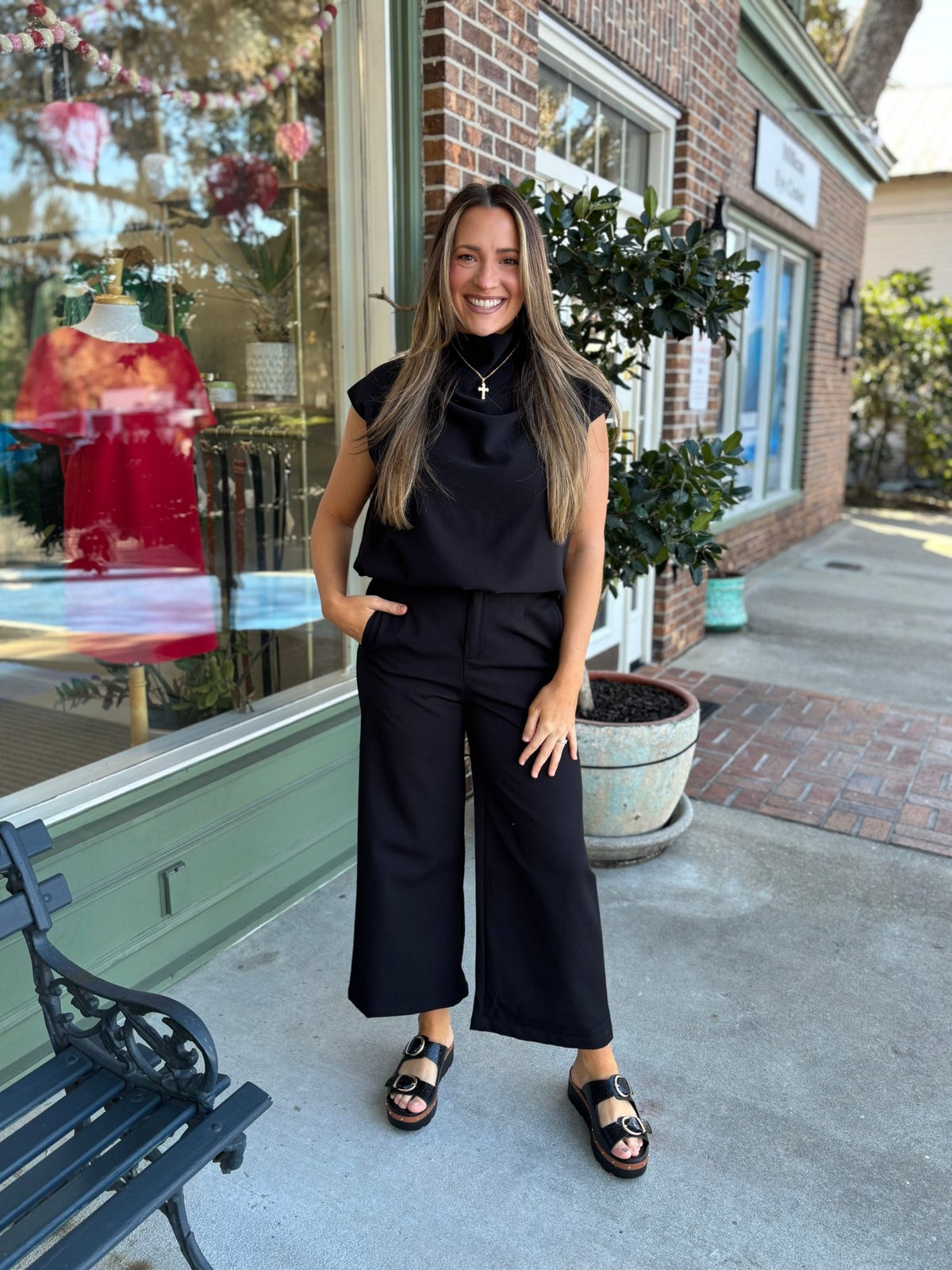 High Waist Wide Pants - Black - KJ Clothier
