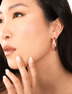 Hypoallergenic Small Acrylic Hoop Earrings - Gold - KJ Clothier