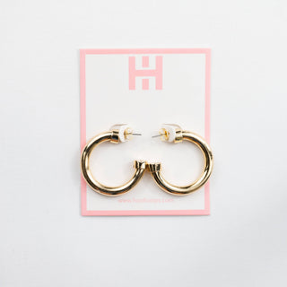 Hypoallergenic Small Acrylic Hoop Earrings - Gold - KJ Clothier