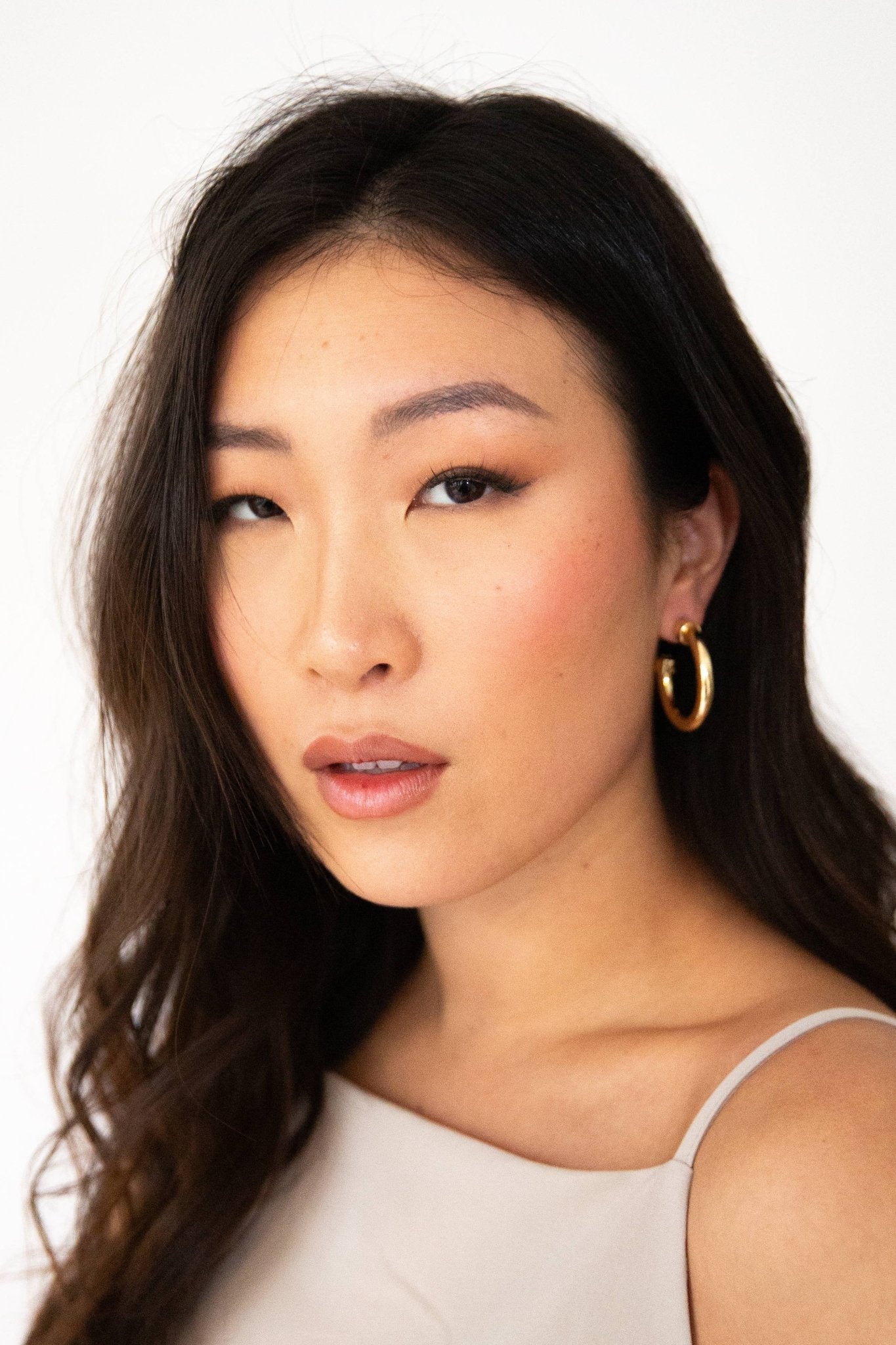 Hypoallergenic Small Acrylic Hoop Earrings - Gold - KJ Clothier