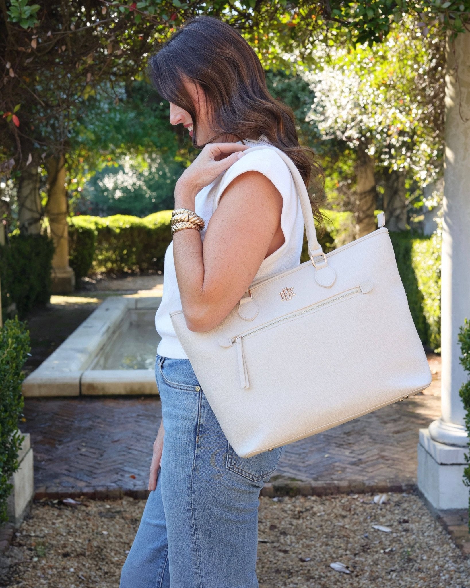Jayden Tote - Cream - KJ Clothier