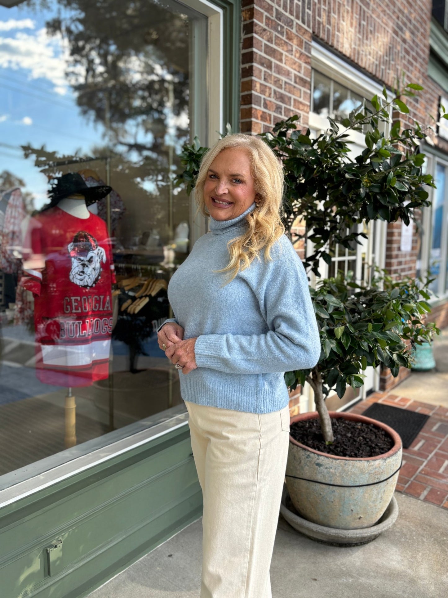 Josie Turtleneck Sweater - Light Blue - KJ Clothier