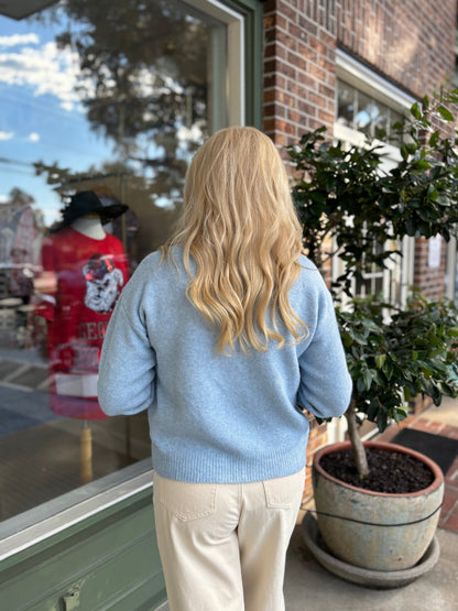 Josie Turtleneck Sweater - Light Blue - KJ Clothier