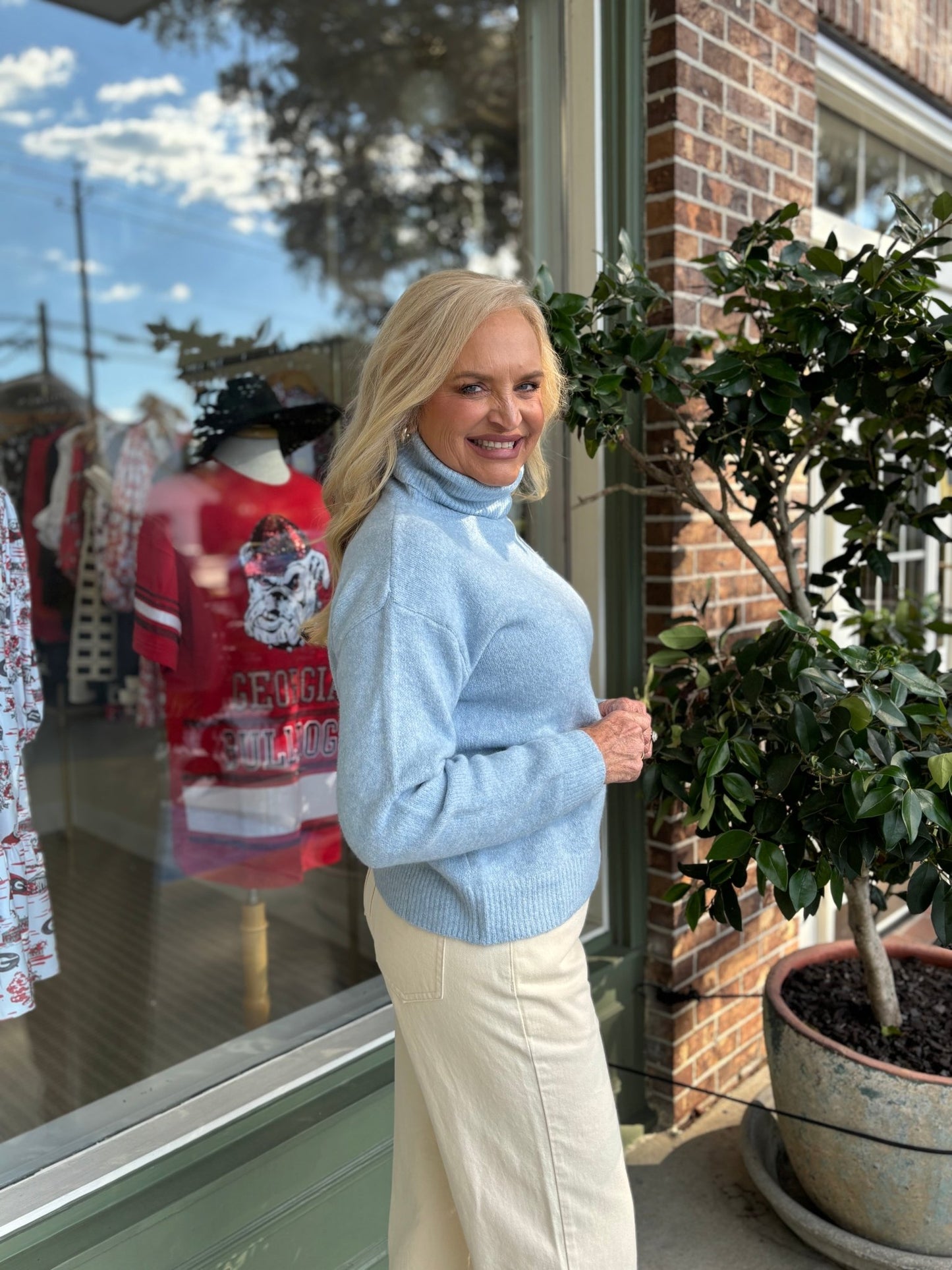 Josie Turtleneck Sweater - Light Blue - KJ Clothier