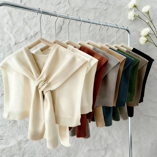 Knitted Shoulder Throw - Cream - KJ Clothier