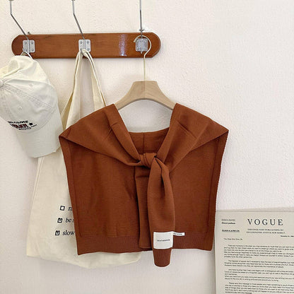 Knitted Shoulder Throw - Cream - KJ Clothier