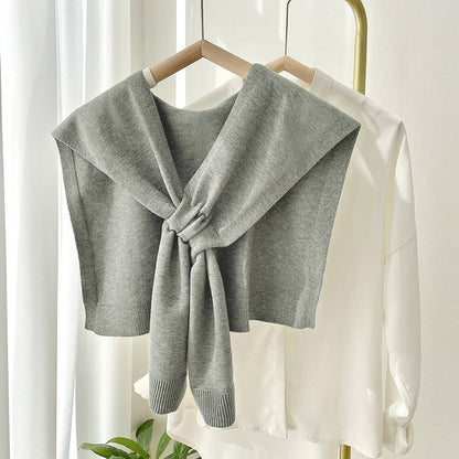 Knitted Shoulder Throw - Ivory - KJ Clothier