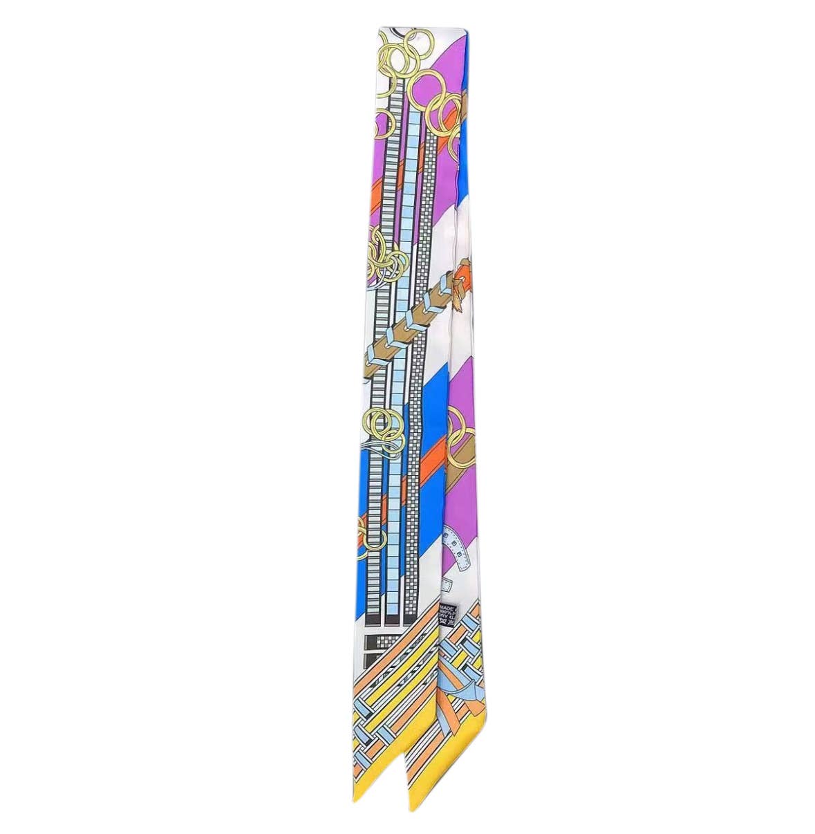 Knotted Multi Color Print Scarf Necklace - KJ Clothier
