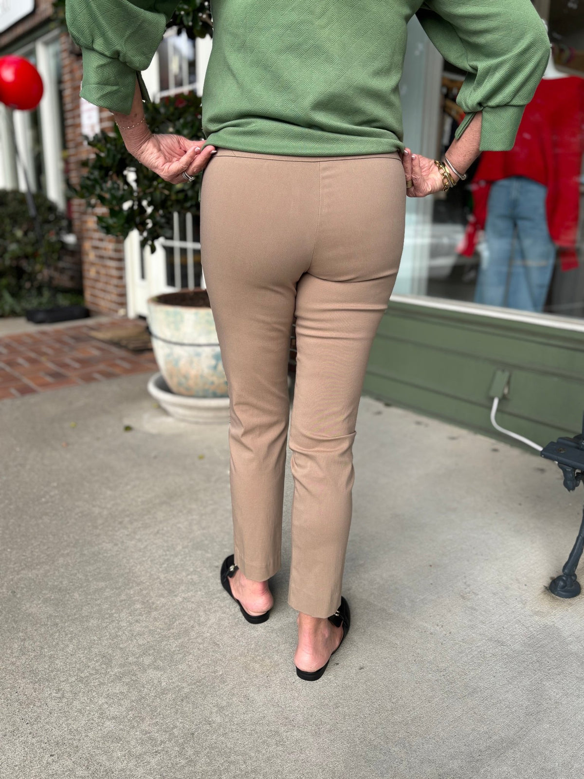 Krazy Larry Pull on Pant - Taupe - KJ Clothier