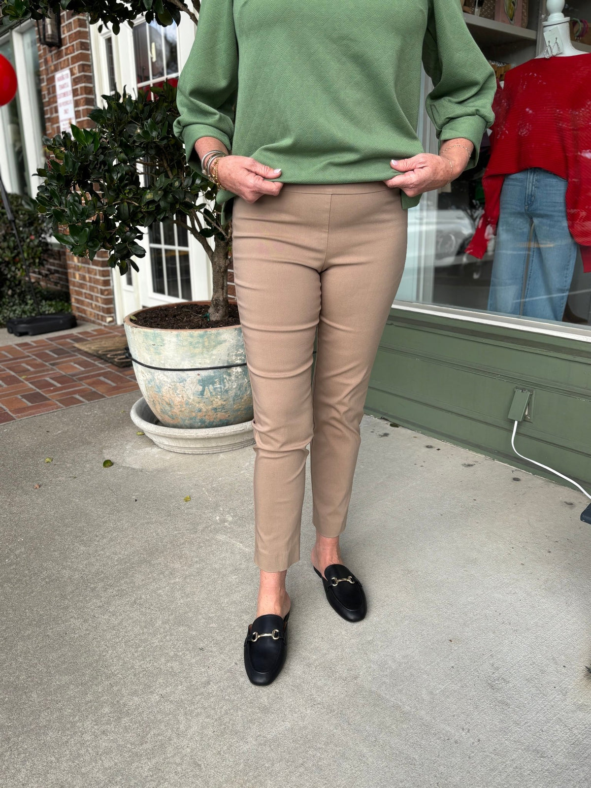 Krazy Larry Pull on Pant - Taupe - KJ Clothier