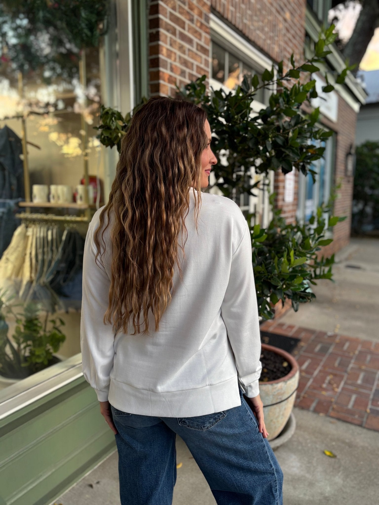 Lakelyn Sweatshirt - Blue Trees - KJ Clothier