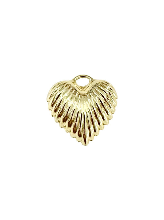 Large Scallop Heart Scarf Charm - Scallop Heart Gold - KJ Clothier