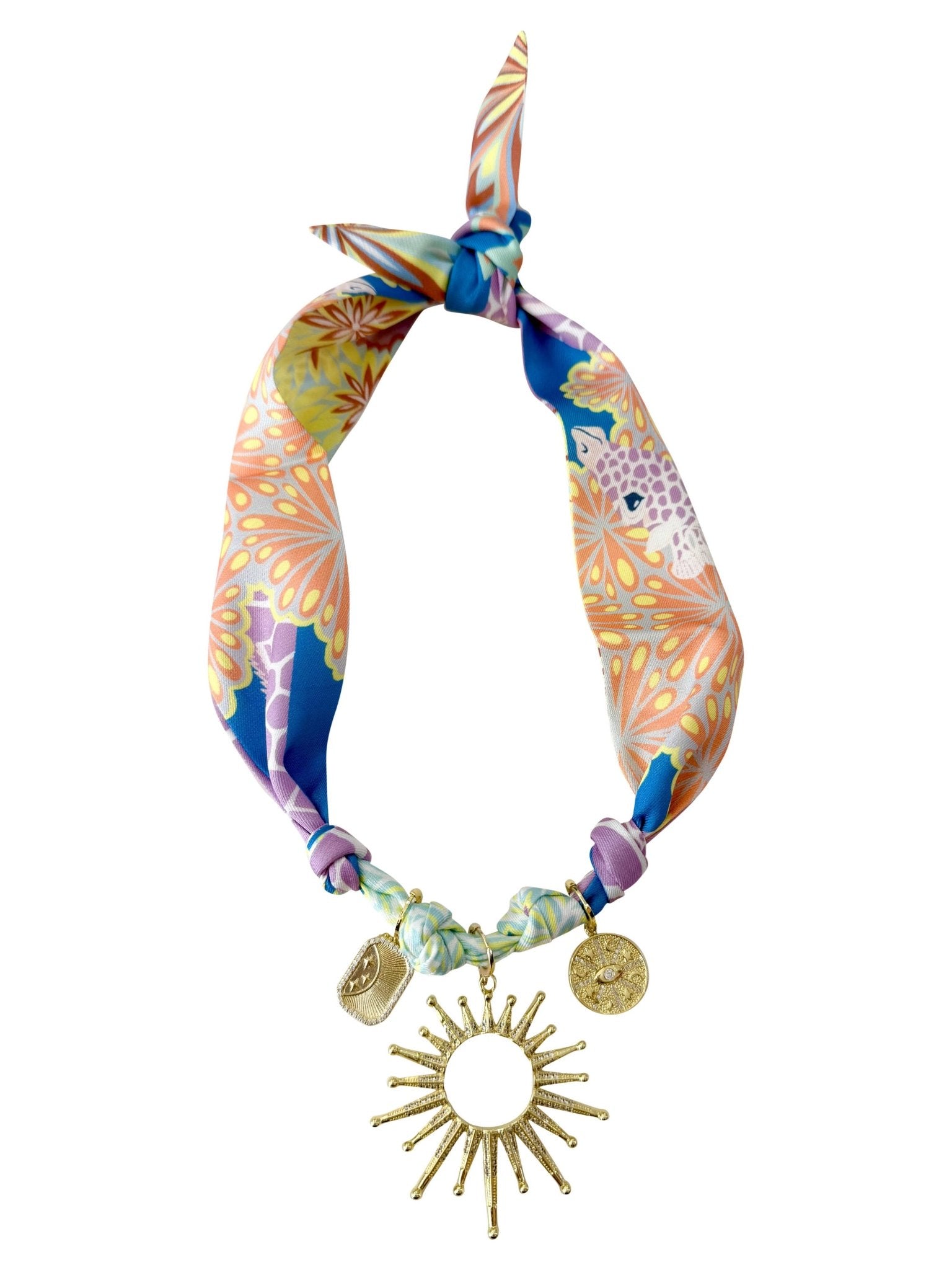 Lauren Multi Charm Scarf Necklace - KJ Clothier
