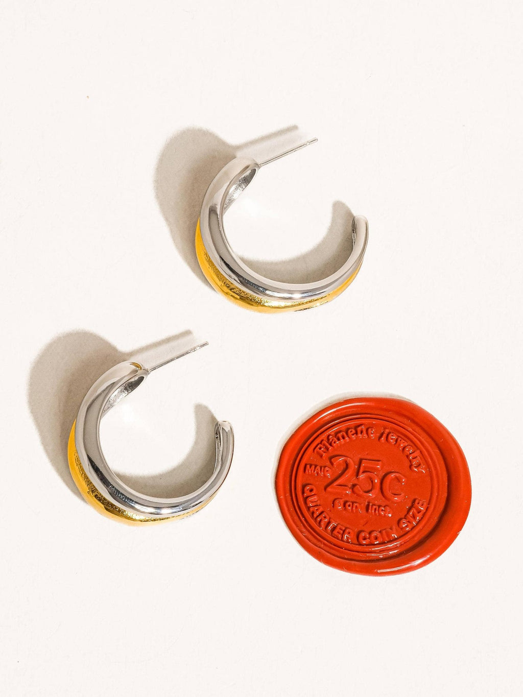 Lazare 18K Non - Tarnish Multi C Hoop Earring: Multi - Colored - KJ Clothier