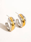 Lazare 18K Non - Tarnish Multi C Hoop Earring: Multi - Colored - KJ Clothier