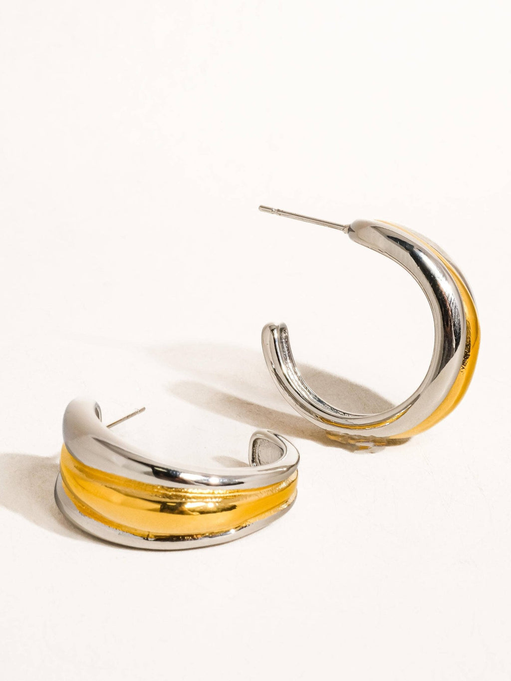 Lazare 18K Non - Tarnish Multi C Hoop Earring: Multi - Colored - KJ Clothier