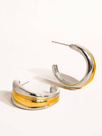 Lazare 18K Non - Tarnish Multi C Hoop Earring: Multi - Colored - KJ Clothier