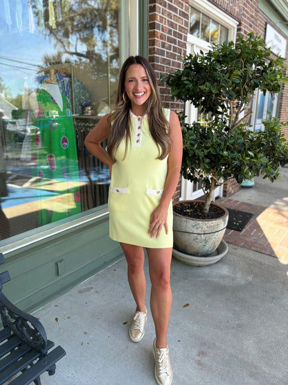 Lemon Sorbet Polo Dress - Yellow - KJ Clothier