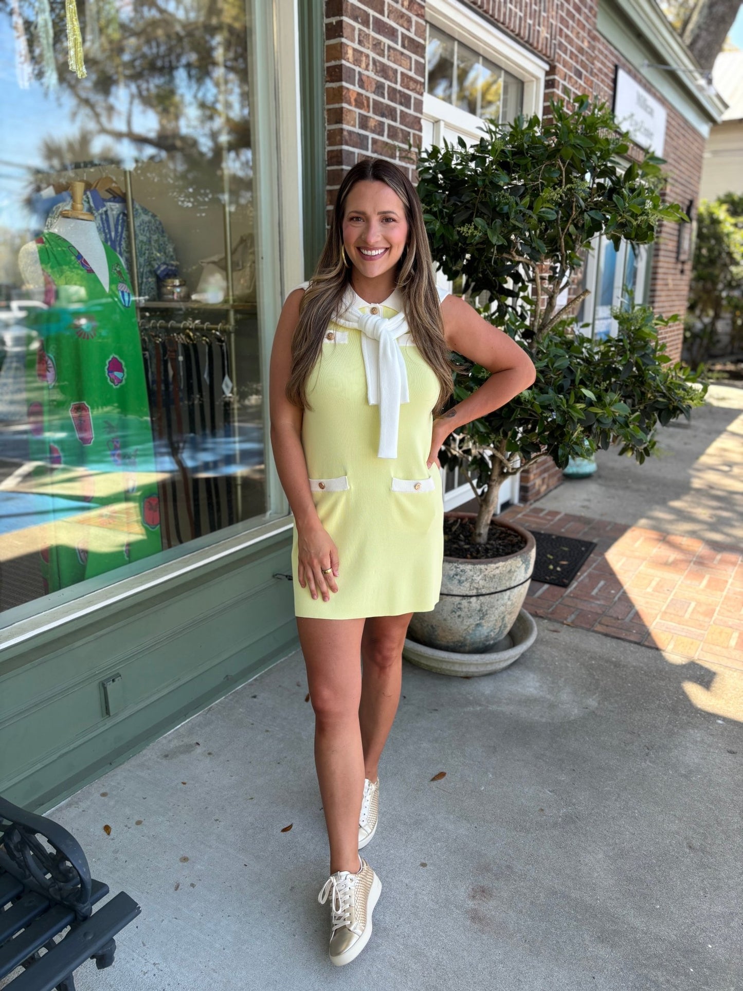 Lemon Sorbet Polo Dress - Yellow - KJ Clothier