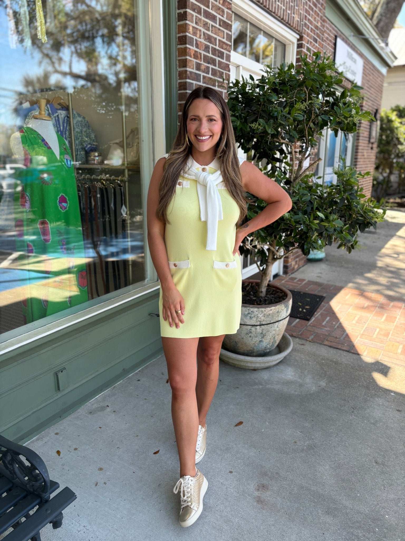 Lemon Sorbet Polo Dress - Yellow - KJ Clothier