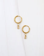 Lenox CZ Heart Huggie Earring - Gold - KJ Clothier