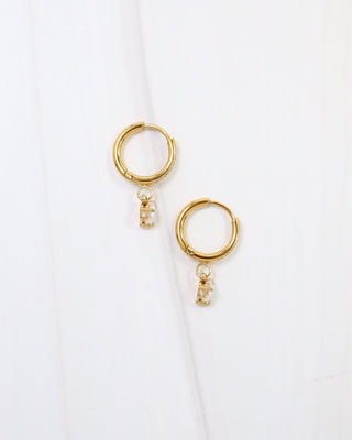 Lenox CZ Heart Huggie Earring - Gold - KJ Clothier