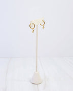 Lenox CZ Heart Huggie Earring - Gold - KJ Clothier