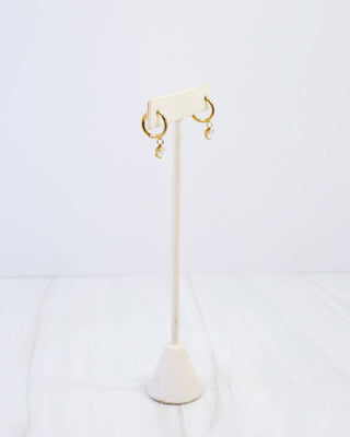 Lenox CZ Heart Huggie Earring - Gold - KJ Clothier