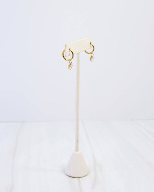 Lenox CZ Heart Huggie Earring - Gold - KJ Clothier