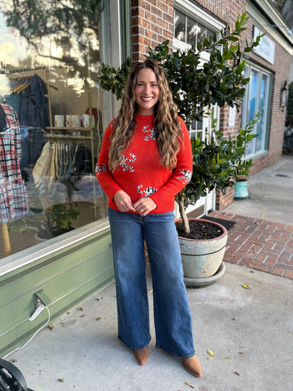 Leopard Pattern Sweater - Orange - KJ Clothier