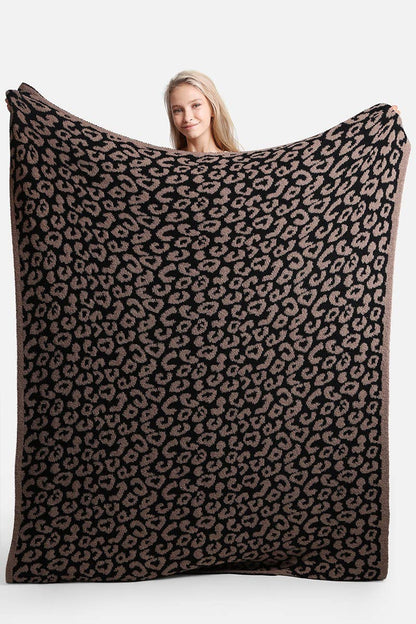 Leopard Print Luxury Soft Throw Blanket: COFFEE / ONE SIZE - KJ Clothier