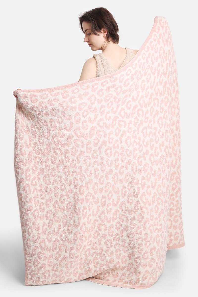 Leopard Print Luxury Soft Throw Blanket: PINK / ONE SIZE - KJ Clothier